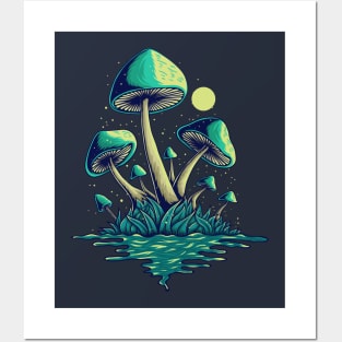 Space mushrooms Posters and Art